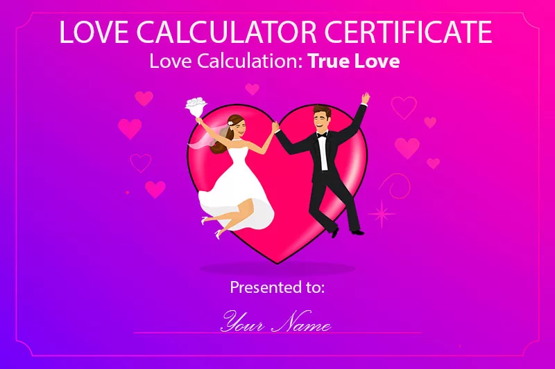 Love calculator certificate