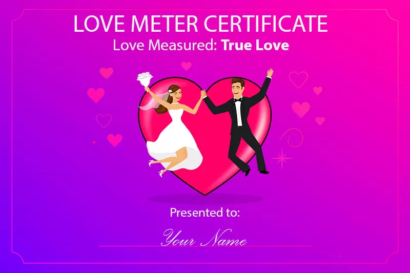 Love meter certificate